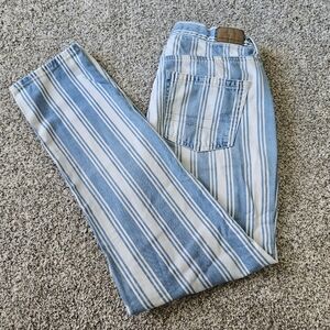 American Eagle Outfitters Blue and White Striped Pants